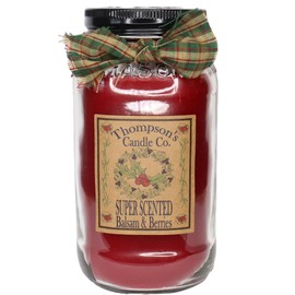 Thompson's Candle bblm Balsam and Berries Large Mason Jar Scented Candle, 20 Oz