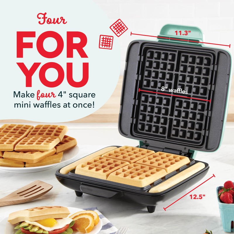Dash Deluxe No-Drip Waffle Iron Maker Machine 1200W + Hash