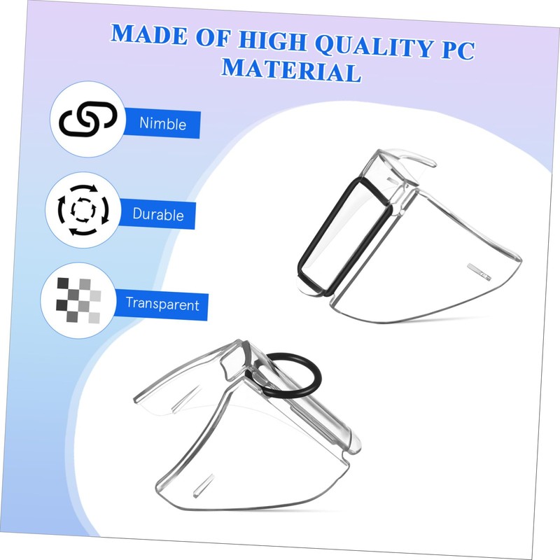 TEHAUX 2 Pairs Safety Eye Glasses Side Protectors Soft Texture