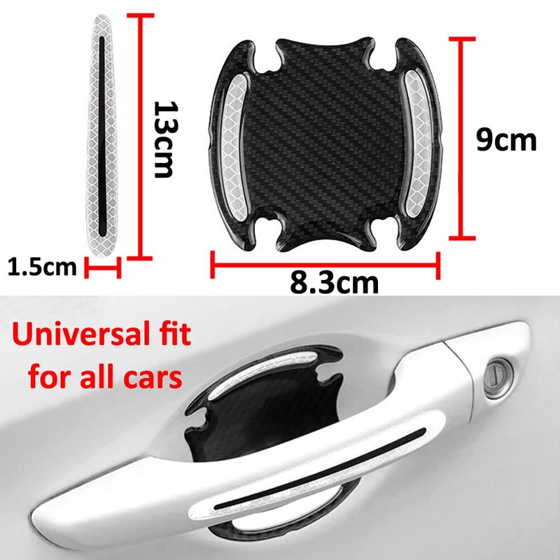 ETOPARS Pack of 8 Reflective Car Door Handle Stickers White