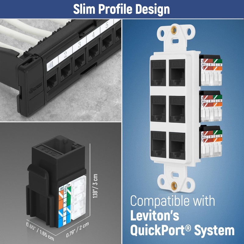 Everest Media Solutions 90° Angled CAT6 Keystone Jack in Black