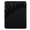 Soifox King Size Fitted Sheet Black - Bed Sheets with