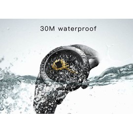 Quartz Watch for Men Fashion 3D Engraved Dragon Waterproof Big dial Sport Wristwatch (Quartz Black)