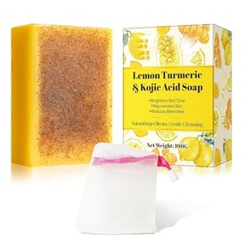 Soleneva Lemon Turmeric Acid Soap, Handmade Shower Soap, Exfoliation, Deep Cleansing, Moisturising Skin