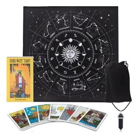 Tarot Rider Waite Lujo De Cristal Y Tapete Enseñanza Español
