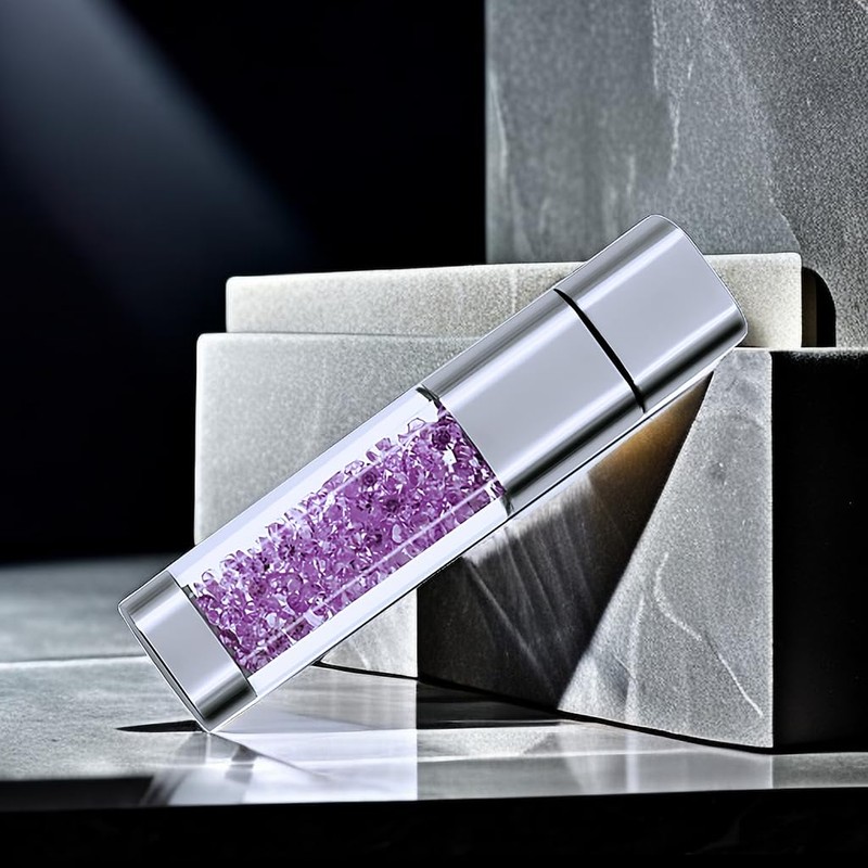 WooTeck 128GB Jewelry Crystal Lipstick USB Flash Drive,High Speed Memory