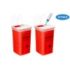 QWORK 1 Quart Sharps Disposal Container - Puncture-Resistant, Leak-Proof, Red