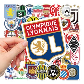 50Pcs Cool Soccer Club Stickers,Football Team Logo Stickers,World Cup Football Match Stickers, Waterproof Vinyl Graffiti Brand Decals for Laptop Computer Skateboard Bottles Helmet Phone Luggage,etc.