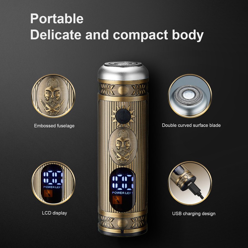 Multifunction LCD Digital Display Men's Mini Electric Shaver Portable Nose