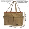 Durable 16OZ Waxed Canvas Tool Bag with Metal Frame, 15.5