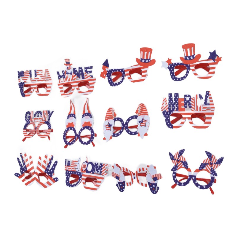 12pcs American Independence Day Glasses American Flag Holiday Glasses for