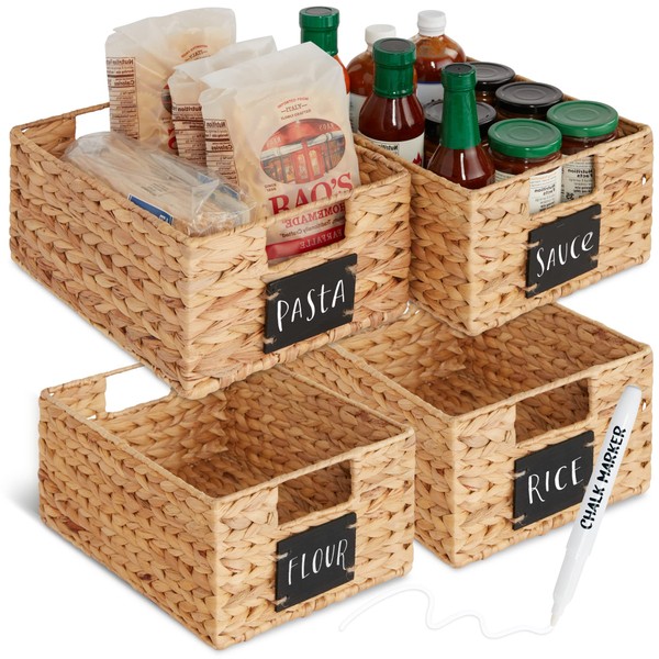 Best Choice Products Set of 4 9x12in Water Hyacinth Pantry