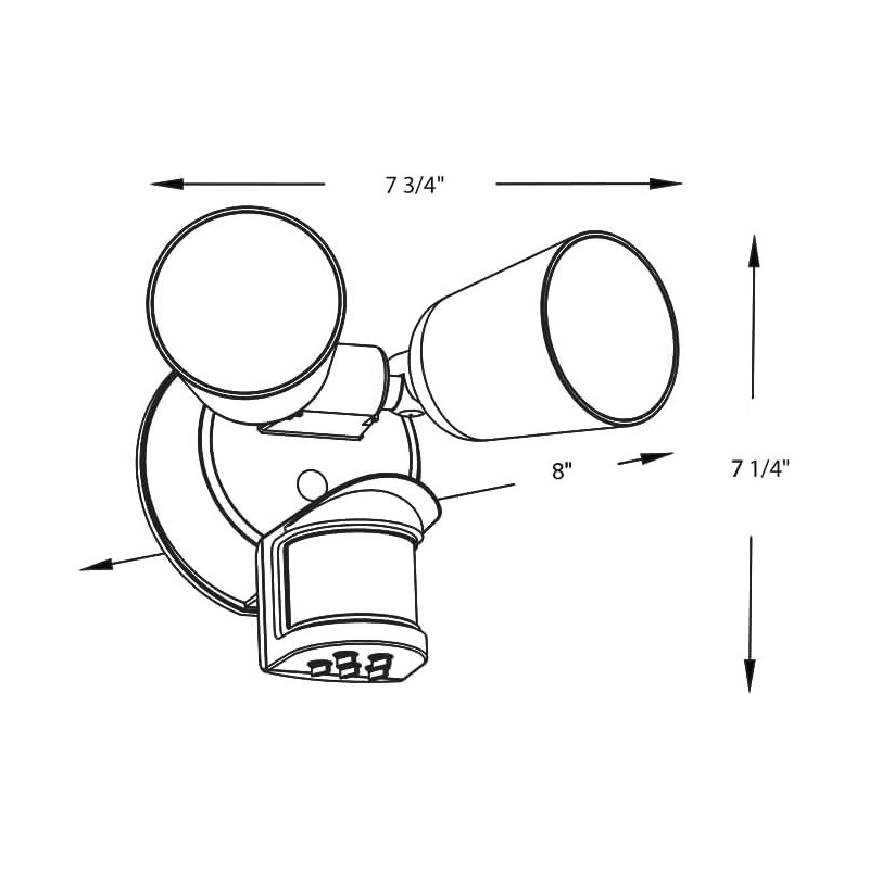RAB LU160 Luminator Field-Adjustable Motion Sensing Floodlight, 3000K-5000K, Integrated Photocell