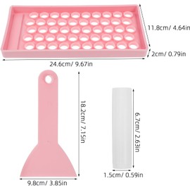 TEHAUX Kit para Hacer Bálsamo Labial con Envases de Plástico Blanco de 5g, Bandeja de Llenado Resistente al Calor y Espátula de Diseño Preciso para Maquillaje Casero