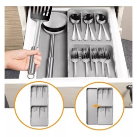 24x7 Organizador De Cubiertos Para Cajón 7 Compartimentos Cocina