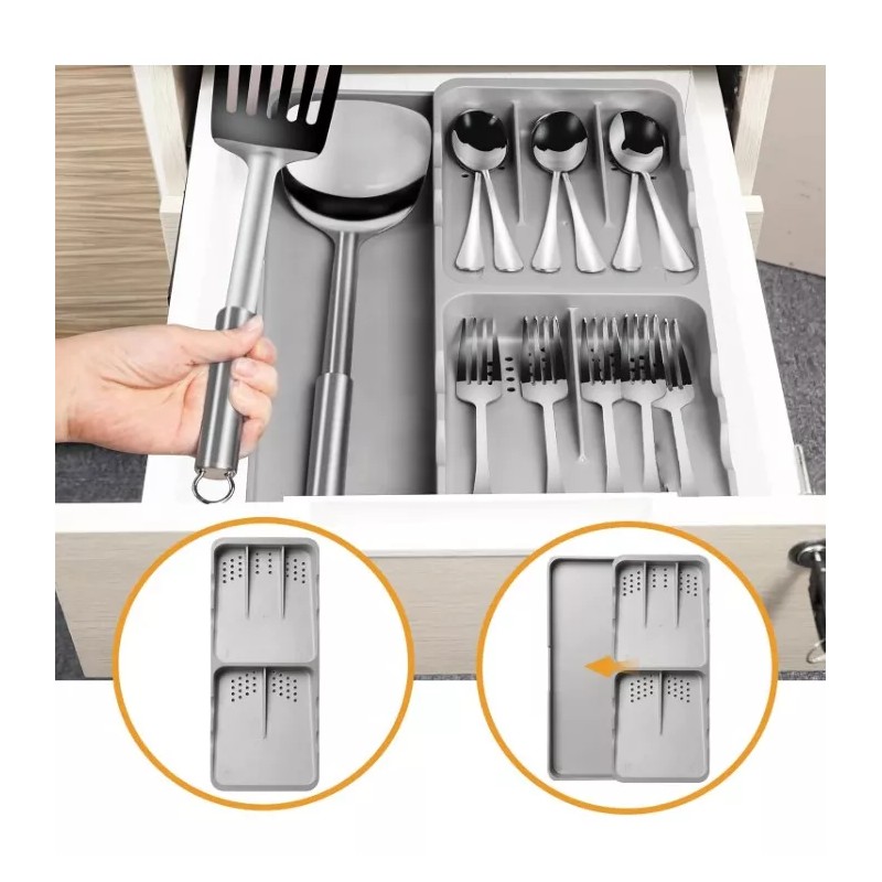 24x7 Organizador De Cubiertos Para Cajón 7 Compartimentos Cocina