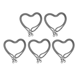 5pcs Curb Chain 4 Side Milled Round Buckle 1meter DIY Making Aluminum Craft Chain for Jewelry Bag Accessories Silver Black