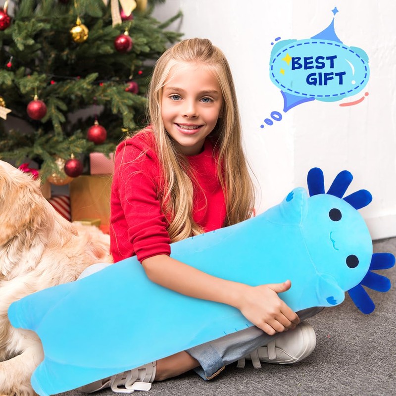 Sausudols Axolotl Plush Toys 43.3” Long Axolotl Plush Toys Stuffed