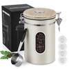 1800ML Airtight Coffee Canister with Date Tracker and Transparent Window,