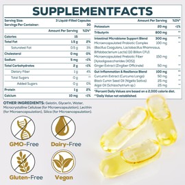 Tributyrin Supplement for Gut & Immune 800mg | High Bioavailability with Microencapsulated Probiotics & Prebiotics - Advanced Liquid-Filled Tributyrin Complex, Gluten Free, 180 Capsules