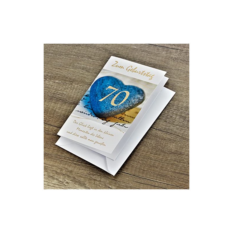 bsb 70th Birthday Card - Stone Heart