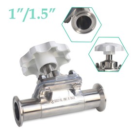 Valve, TBVECHI Sanitary Stainless Steel 316L Tri-Clamp OD 64mm Diaphragm Valve Silicone Seal (1 inch)