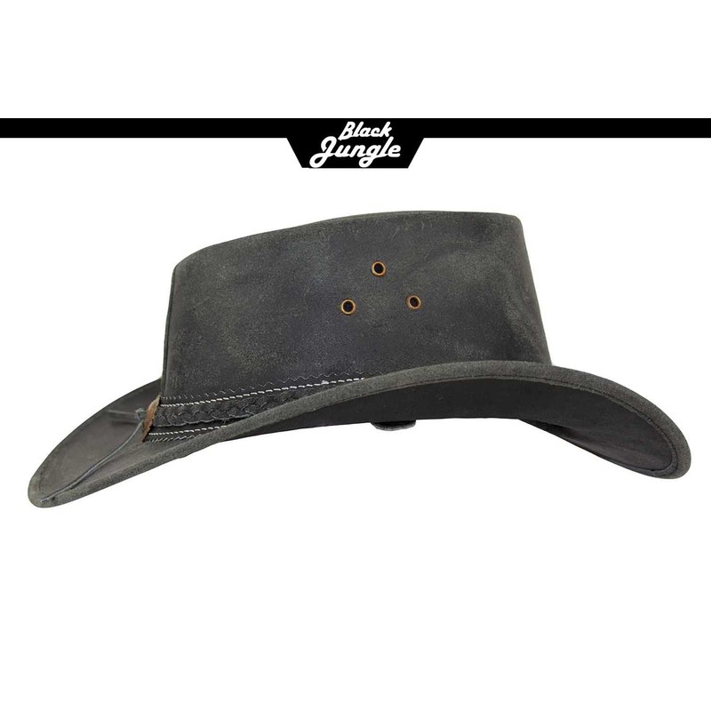 Black Jungle Dayton Leather Western Hat Australia Cowboy Hat, black