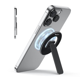 MagSync Magnetic Phone Stand for Mag-Safe, 3 in 1 Phone Grip Holder with Kickstand, Ultra-Thin, Adjustable Angle & Pocket Portable - Black
