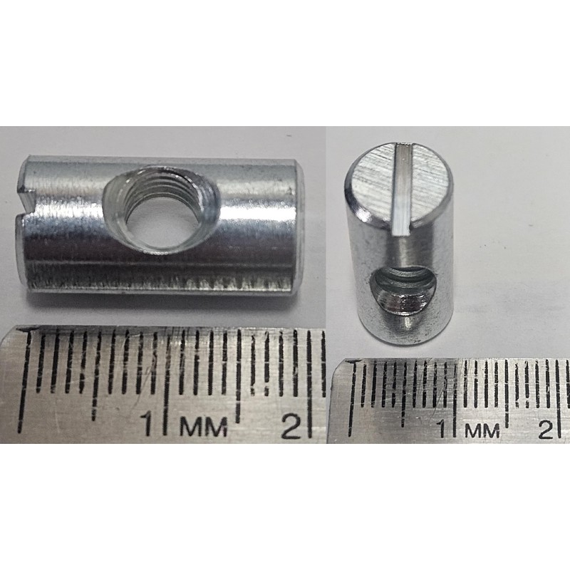 (12) Cross Dowels/Barrel Nuts - 1/4-20 20mm X 10mm Zinc-Plated
