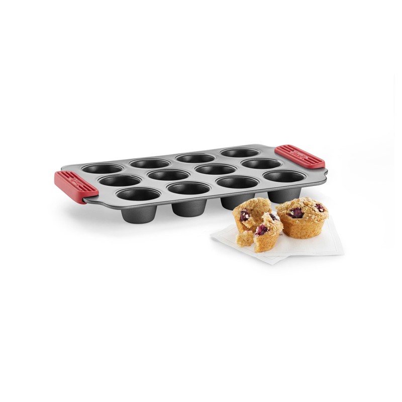 Lékué Mini-Muffin-Backform, antihaftbeschichtet, Metall, 12 Mulden
