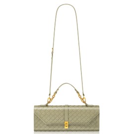 Woven Evening handbags for Women Crossbody Purse Wallet With Orange Gift Bag-Light Green