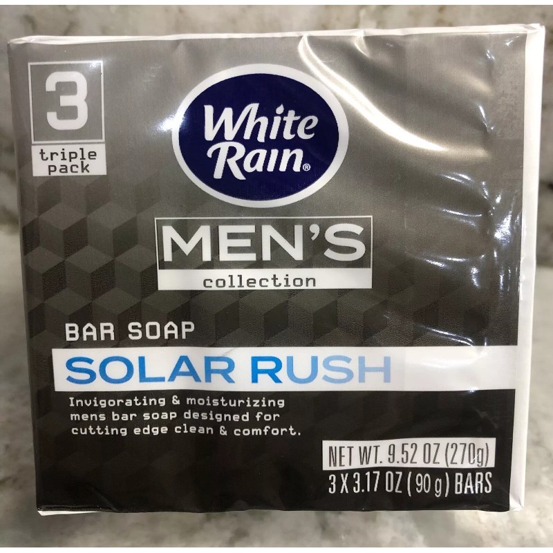 White Rain Men’s Collection Solar Rush Bar Soap: X 3
