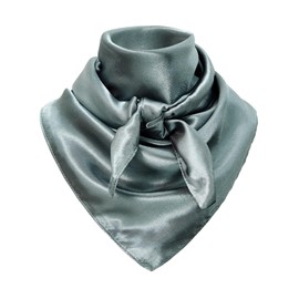 American Trends Wild Rag Cowboy Scarf for Men 35 Inch Western Head Scarf Silk Feeling Cowboy Scarves Neck Bandana Dark Gray