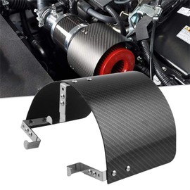 RULLINE Universal Air Intake Filter Cover Heat Shield Stainless Steel Carbon Fiber Cover Compatible with 2.5-3.5" Cone Filter