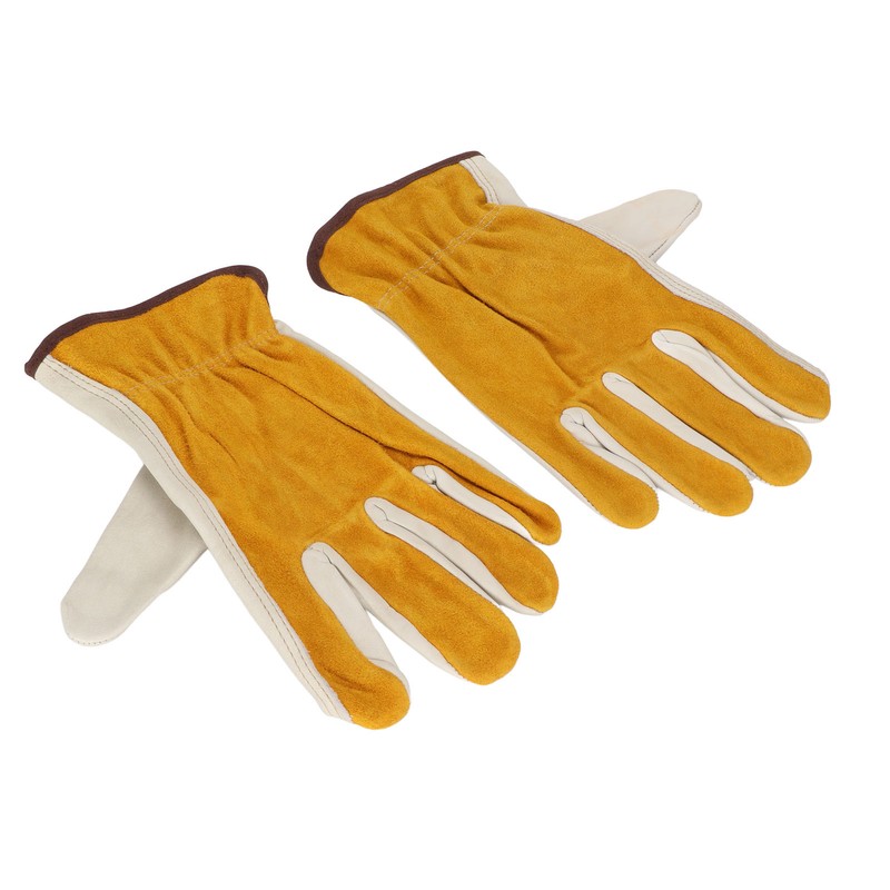 Garden Cowhide Gloves Puncture Proof Wearproof Full Finger Leather Gloves