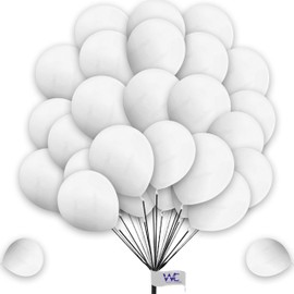 White Balloons 15 Pack 10 Inch Balloons for Birthday Decorations Plain Round Balloons Party Latex Balloons for Baby Shower Engagement Wedding Decorations.