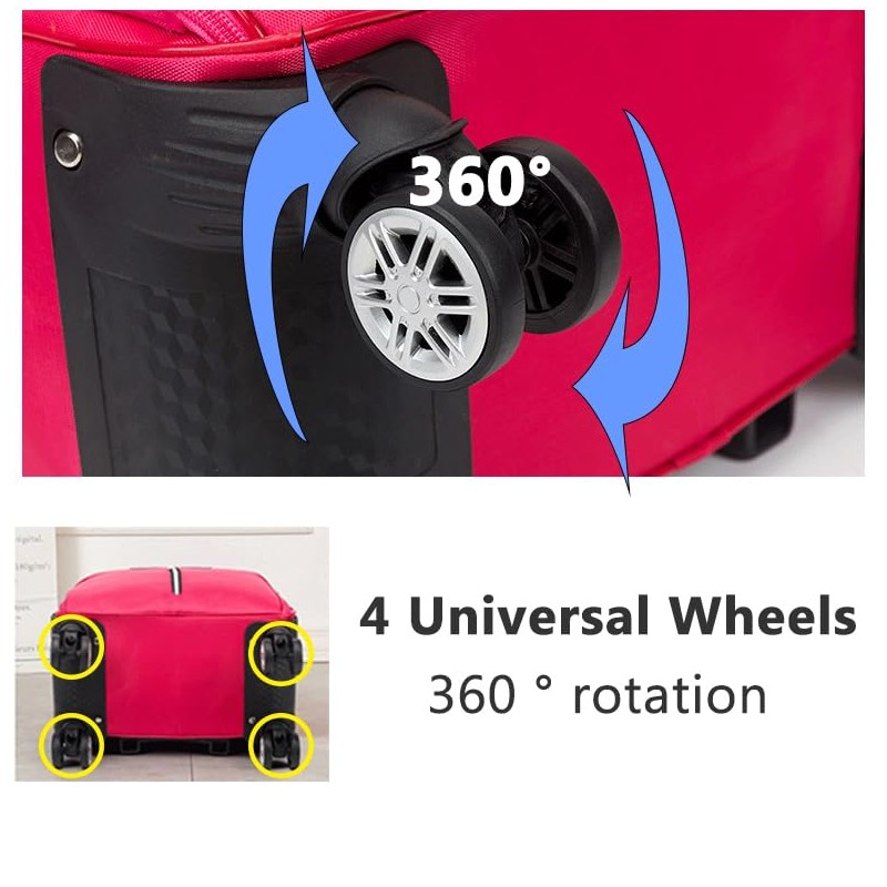 Rolling Laptop Bag, Lightweight Travel Trolley Luggage with 360° Spinner