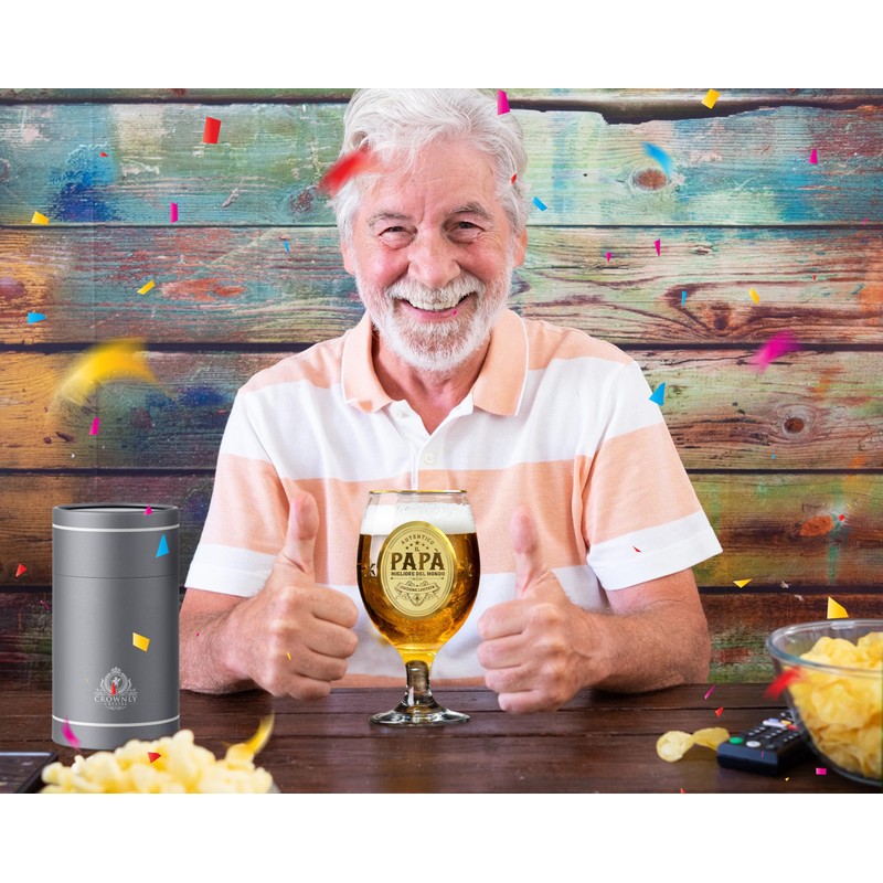 CROWNLY CRYSTAL® Regalo Papà Tazze Personalizzate Bicchieri Birra Particolari Idee