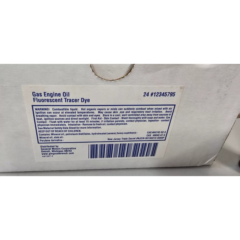 General Motors Genuine GM ENGINE OIL TRACER FLUORESCENT DYE 12345795