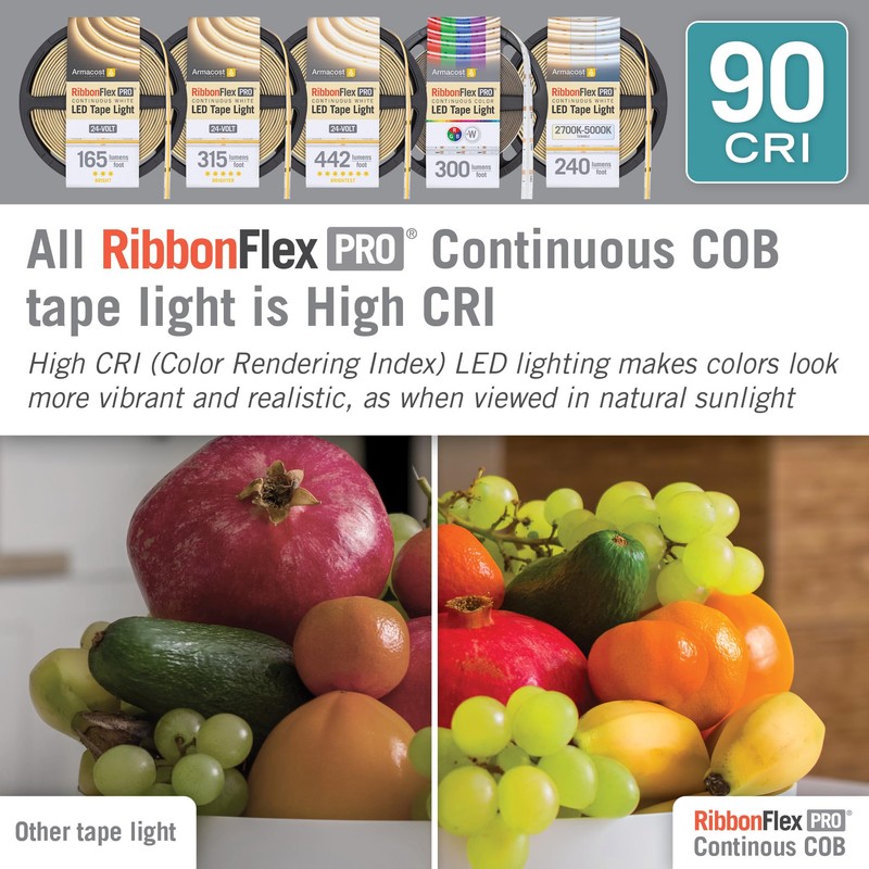Armacost Lighting RibbonFlex Pro 24V COB LED Strip Light Tape