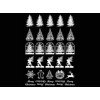 Captive Decals Christmas Tree 30 pcs White Fused Glass Decals