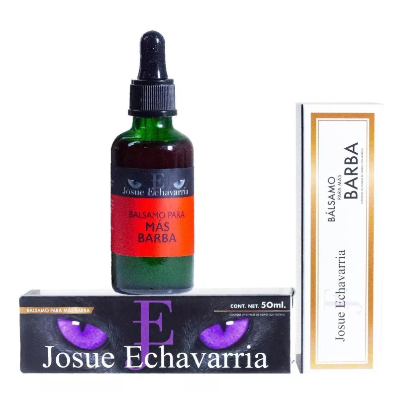 Josue Echavarria Kit Locion Crecimiento De Barba Cepillo Doble Tallado