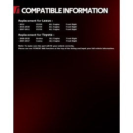 Torchbeam Front Brake Caliper Right for Toyota 2007-2017 Camry, Front Right Caliper Replace # 19B3129