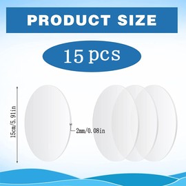 15 Pieces Acrylic Disc Circle, 2 mm Thick Acrylic Plate Transparent Round, DIY Transparent Acrylic Glass Round, Acrylic Plate Transparent, for DIY, Cakes, Display Painting, 15 cm