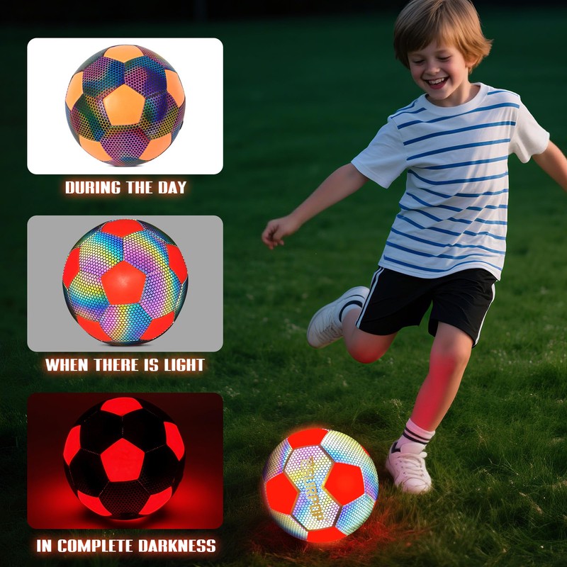 Glow in The Dark Soccer Ball with LED Lights -