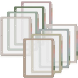 Chivertion 8 Sets 8 Tab Binder Dividers for 3 Ring 8.5 x 11 Inch Plastic Binder Dividers with Tabs Multicolor Letter Size Page Dividers 3 Hole Punch Clear File Organizer for School