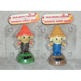 Solar Powered Dancing SCARECROW (2 PACK) ~ (Brown Outfit / Blue Outfit)