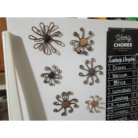 Welded Goods & Decor Brazed Copper Flower Spiral Fridge Magnets - Custom Designs! Qty 1