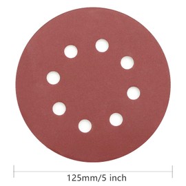 160Pcs 240 Grit Sanding Discs Set, SIJDIEE 5 Inch 8 Holes Hook and Loop Sandpaper Red Round Sanding Sheet for Random Orbital Sander and Wood Auto Furniture Finishing, Metal Grinding