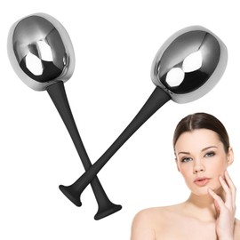 Ice Globes for Facials | Unbreakable Steel Cooling Roller | Cryo Sticks | Massager for Face, Neck & Eyes | Skin Care for Dark Circles, Puffiness, Wrinkles, Stainless Steel Beauty Tools for Women & Girls | Spa Globe & Gua Sha Set | Lymphatic Drainage (Bla